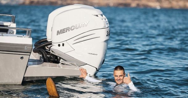 Los nuevos Mercury V-8 Verado de 300 CV intentarán batir el récord mundial de maratón de esquí náutico